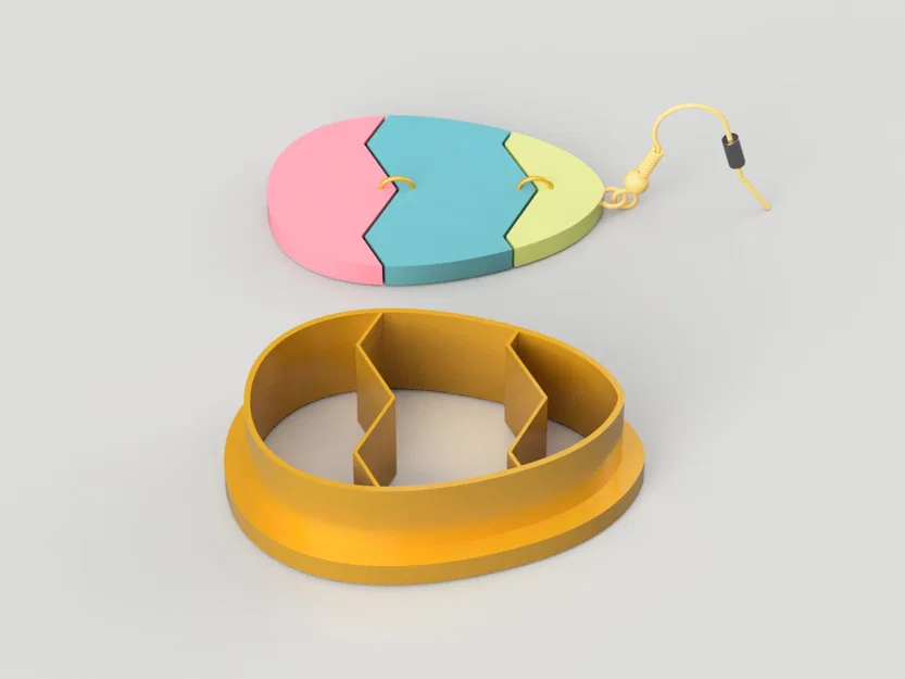 Dao Cắt Bông Tai Đất Sét Polymer Trứng Phục Sinh 3 Màu (Tri Color Easter Egg) - Image 5