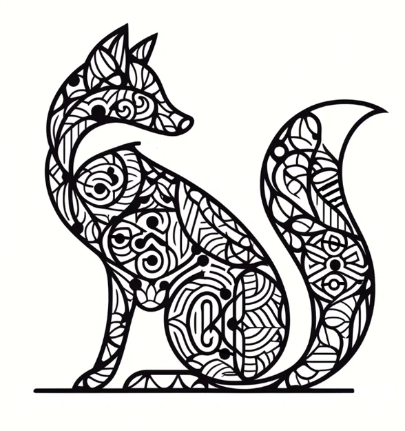 Mẫu tranh treo tường hình cáo (Geometric Fox Wall Art) in 3D độc đáo - Image 1