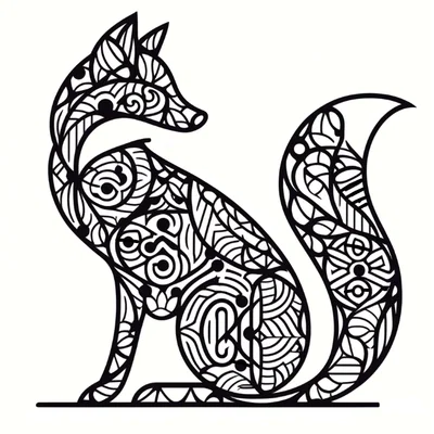 Mẫu tranh treo tường hình cáo (Geometric Fox Wall Art) in 3D độc đáo