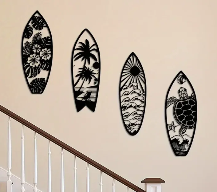 Bộ sưu tập mô hình ván lướt sóng treo tường - Tự in 3D decor độc đáo - Image 1