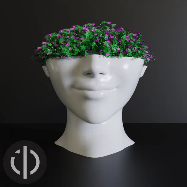 Chậu cây 3D Smile 01: Thiết kế trang trí hình mặt người độc đáo - Image 1