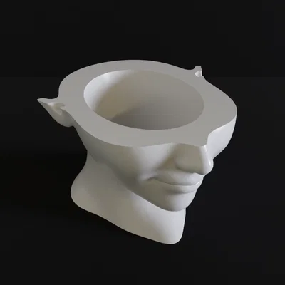 Chậu cây 3D Smile 01: Thiết kế trang trí hình mặt người độc đáo