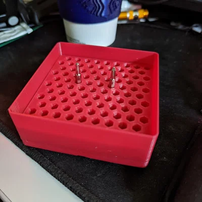 Khay giữ đầu vít 4mm nam châm Gridfinity (Gridfinity 4mm magnetic bit holder)