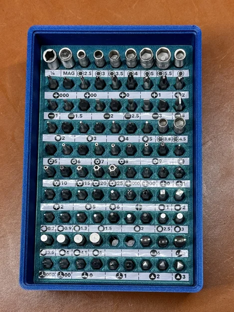 Gridfinity Labeled 4mm Bit Holder (90 mũi) - Image 3