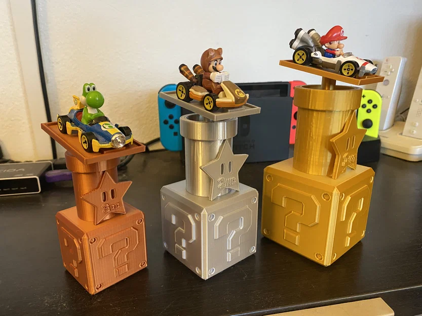 Tấm adapter cúp Mario Kart cho xe đồ chơi die-cast Hot Wheels - Image 1