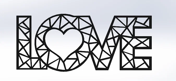 Mẫu tranh treo tường chữ LOVE thiết kế hình học in 3D đẹp mắt - Image 1