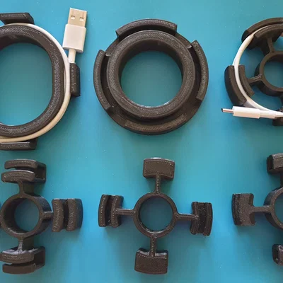 Bộ sưu tập khay cuộn dây cáp 3D tiện lợi cho bàn làm việc