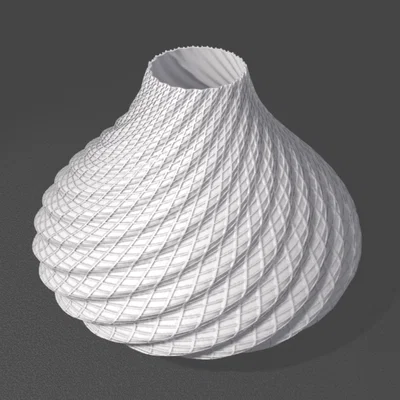 Lọ hoa in 3D Smooth Wave Vase họa tiết kẻ sọc tinh tế