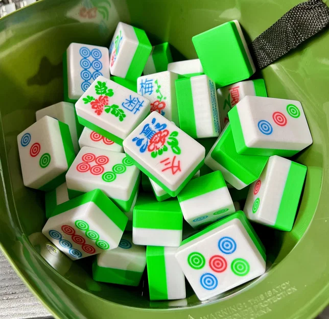 Bộ quân bài Mạt Chược (Mahjong) 3D cho máy in nhiều màu - Image 1