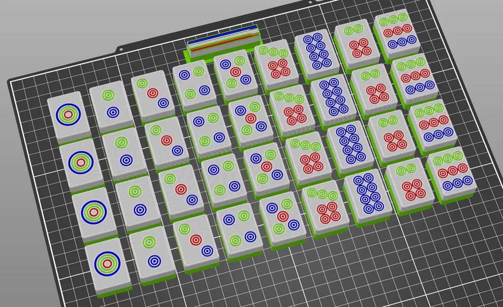 Bộ quân bài Mạt Chược (Mahjong) 3D cho máy in nhiều màu - Image 2