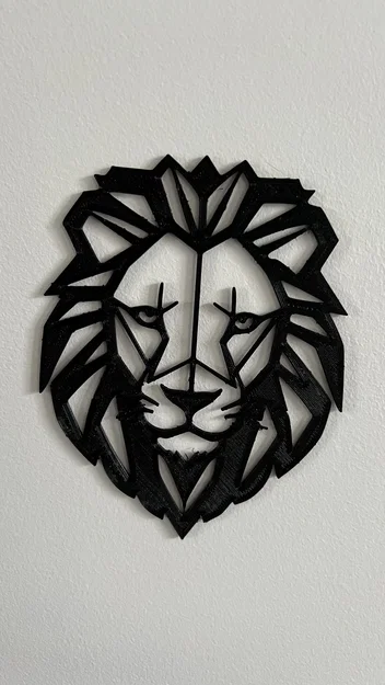 Mẫu tranh treo tường đầu sư tử (Lion Wall Art #1) in 3D phong cách - Image 1