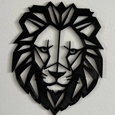 Mẫu tranh treo tường đầu sư tử (Lion Wall Art #1) in 3D phong cách