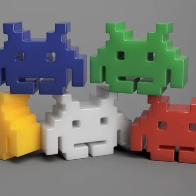 Mô hình trang trí Space Invader 3D đậm chất game retro