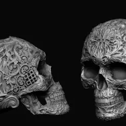 Skull ornament (Trang trí đầu lâu) in 3D