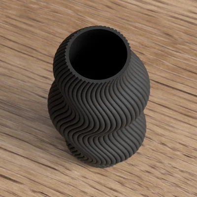 Bình hoa gợn sóng hiện đại (Modern Wavy Vase)