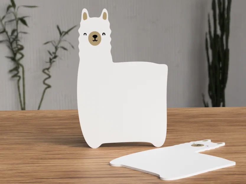 Miếng lót ly hình Alpaca dễ thương - Phụ kiện in 3D trang trí bàn - Image 1