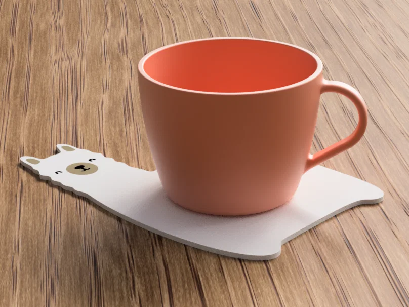 Miếng lót ly hình Alpaca dễ thương - Phụ kiện in 3D trang trí bàn - Image 2