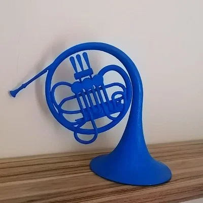 Mô hình kèn Pháp màu xanh (Blue French Horn) trang trí in 3D