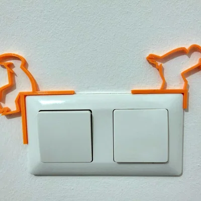 Phụ kiện trang trí công tắc đèn La Linea in 3D độc đáo