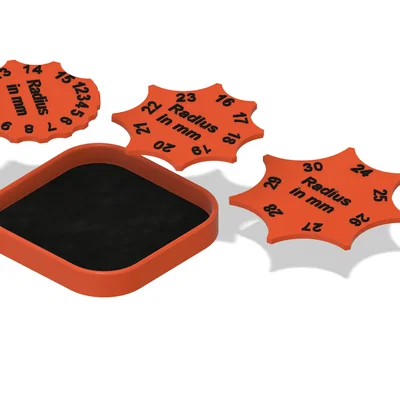 Bộ Filet/ Radius Gauge Set (1–36mm) kèm khay chứa