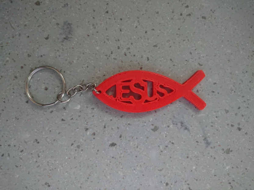 Móc khóa hình cá Jesus (Ichthys) 3D - Biểu tượng lịch sử tinh tế - Image 1