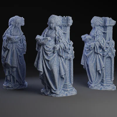 Mô hình 3D tượng Thánh nữ Barbara nghệ thuật tinh xảo