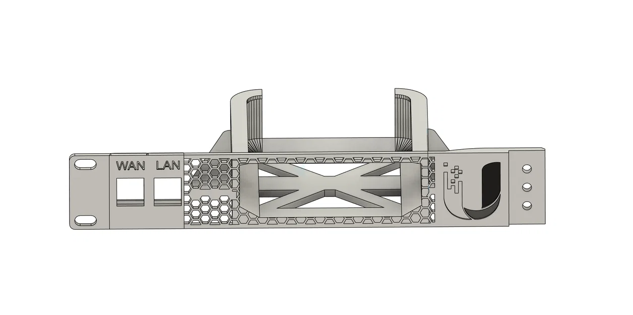 Ngàm gắn tủ Rack 19 inch cho UniFi Gateway Lite kèm 2 cổng Keystone - Image 1