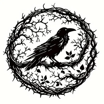 Mẫu Raven Wall Art treo tường 3D - Thiết kế tinh xảo, huyền bí