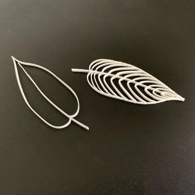 Vật trang trí hình chiếc lá (Leave Line Art) in 3D tinh tế