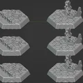 Đế Hex 30mm Phế Tích Đô Thị SET 1, có chỉ báo mặt trước (Battletech) - Thumbnail 1