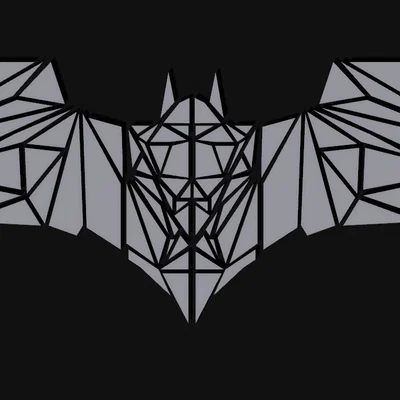 Mô hình trang trí treo tường Logo Batman thiết kế hình học 3D