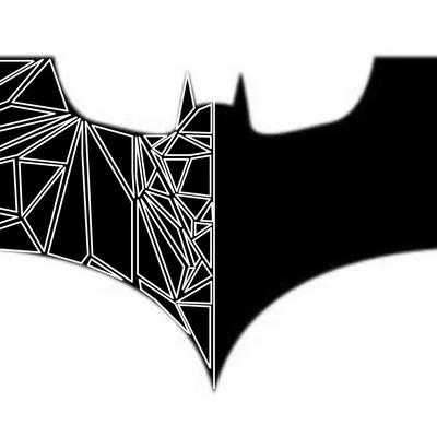 Mô hình trang trí treo tường Logo Batman thiết kế hình học 3D