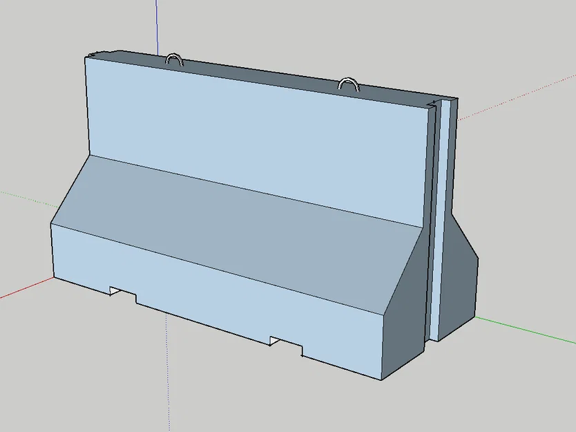 Mô hình rào chắn bê tông Concrete Road Block V2 in 3D - Image 1