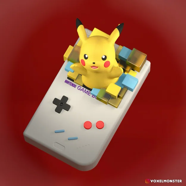 Mô hình trang trí Diorama Game Boy Pikachu độc đáo cho fan Pokemon - Image 1
