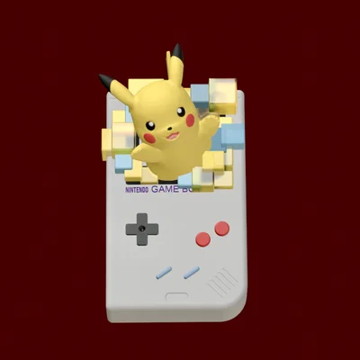 Mô hình trang trí Diorama Game Boy Pikachu độc đáo cho fan Pokemon