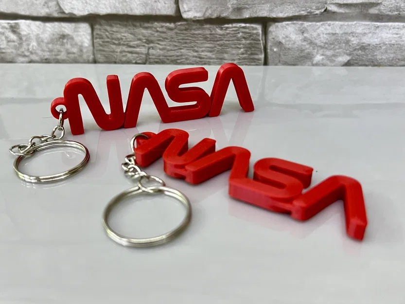 Móc khóa logo NASA Worm thiết kế 3D độc đáo - Image 1