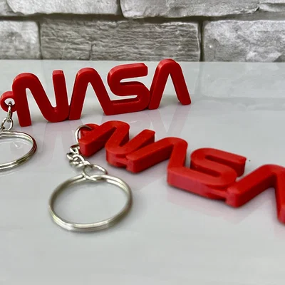 Móc khóa logo NASA Worm thiết kế 3D độc đáo