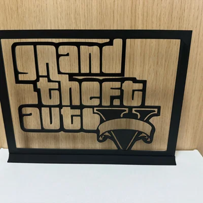 Mô hình trang trí logo Grand Theft Auto V (GTA V) để bàn cực đẹp