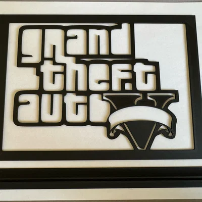 Mô hình trang trí logo Grand Theft Auto V (GTA V) để bàn cực đẹp