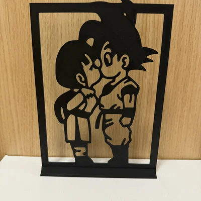 Mô hình trang trí Goku và Chi-Chi - Tuyệt phẩm 3D cho fan Dragon Ball