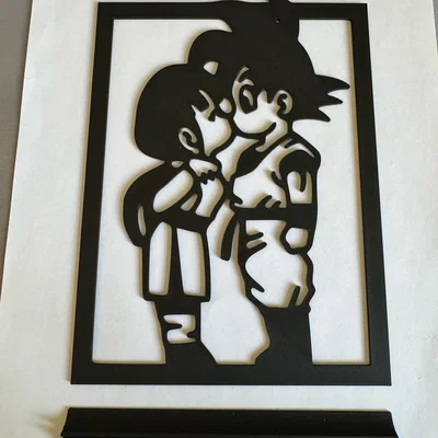 Mô hình trang trí Goku và Chi-Chi - Tuyệt phẩm 3D cho fan Dragon Ball