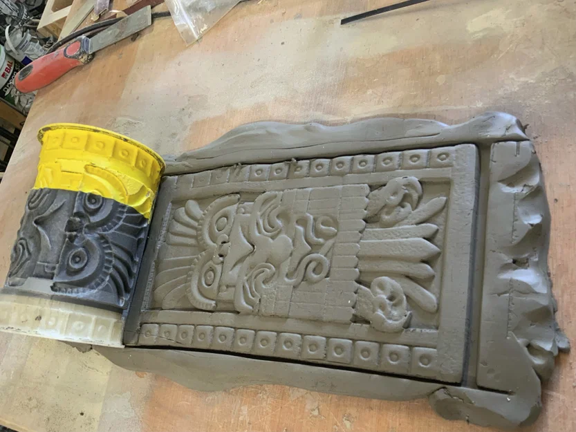 Tile roller – Con lăn tạo hoa văn Aztec cho gạch đất sét - Image 2