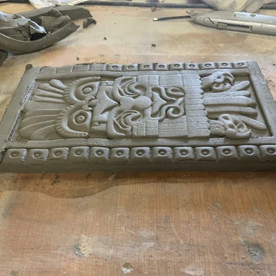 Tile roller – Con lăn tạo hoa văn Aztec cho gạch đất sét