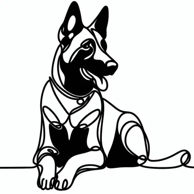 Mô hình trang trí tường hình chó Malinois phong cách tối giản