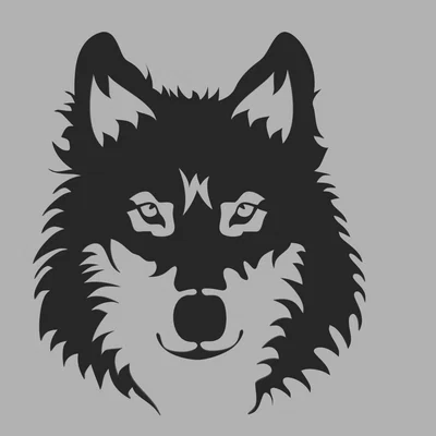 Tranh treo tường 3D hình mặt Sói/Husky đầy phong cách