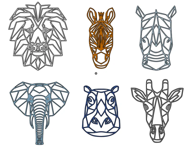 Bộ tranh treo tường Safari 2D: Mô hình trang trí động vật độc đáo - Image 1