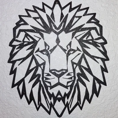 Tranh treo tường Sư Tử hình học (Wall Art Lion)