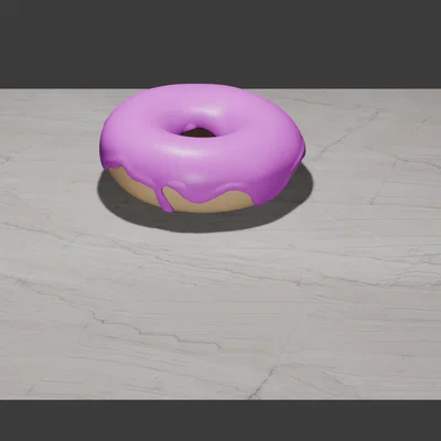 Mô hình 3D bánh Donut phủ kem dễ thương - File in 3D chất lượng