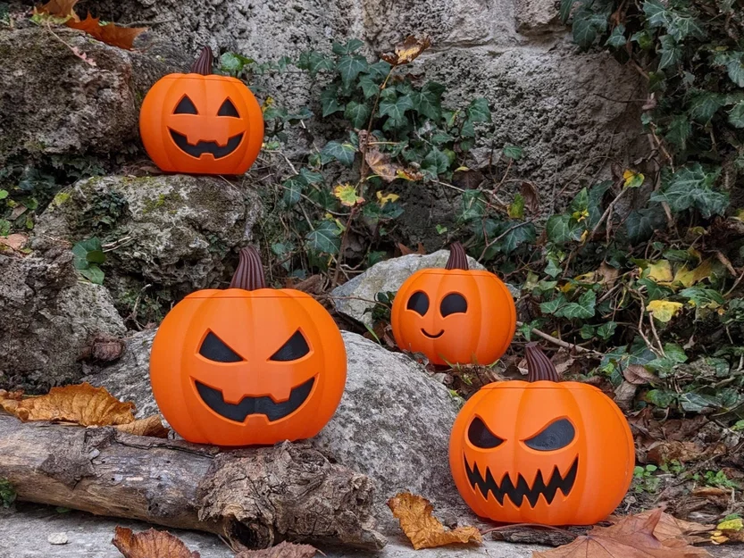 Jack-o'-lantern dạng vase mode - Đèn bí ngô Halloween - Image 1