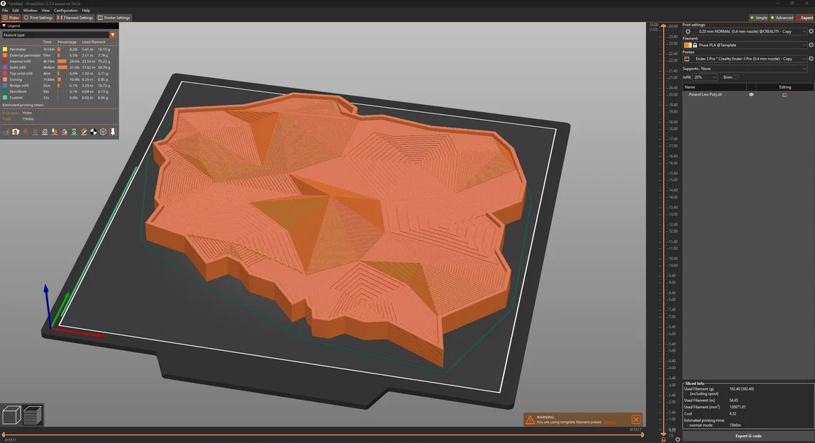 Tranh Treo Tường Bản Đồ Ba Lan Low Poly - Image 1